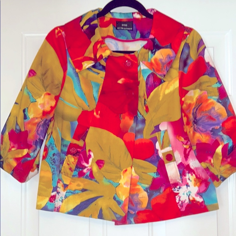 NYCC George Simonton Cotton Swing Jacket M/L NWOT ArtsyVintage Watercolor Floral